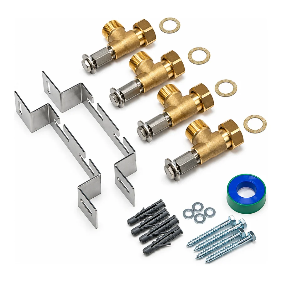 Wandmontage inclusief 4x G3/4"-G3/4" afneembare verbindingen