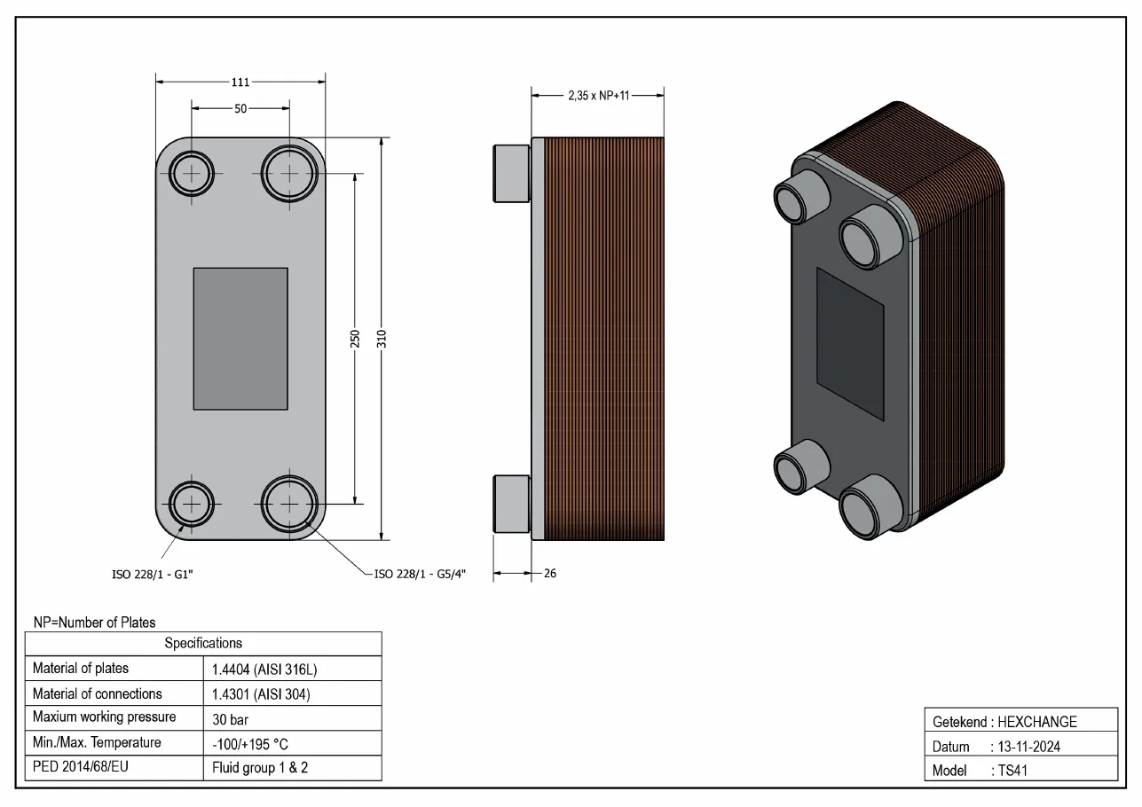Plan technique avec les dimensions de TS41-10M